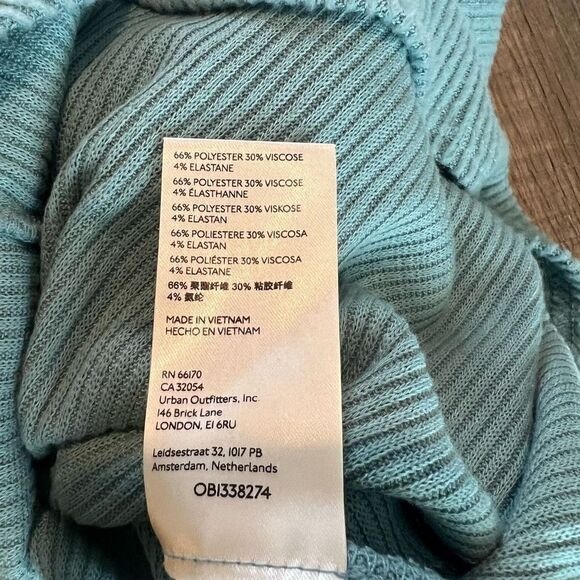 Free People Marley Off the Shoulder Rib Top in Juniper Berry size m - Picture 6 of 10